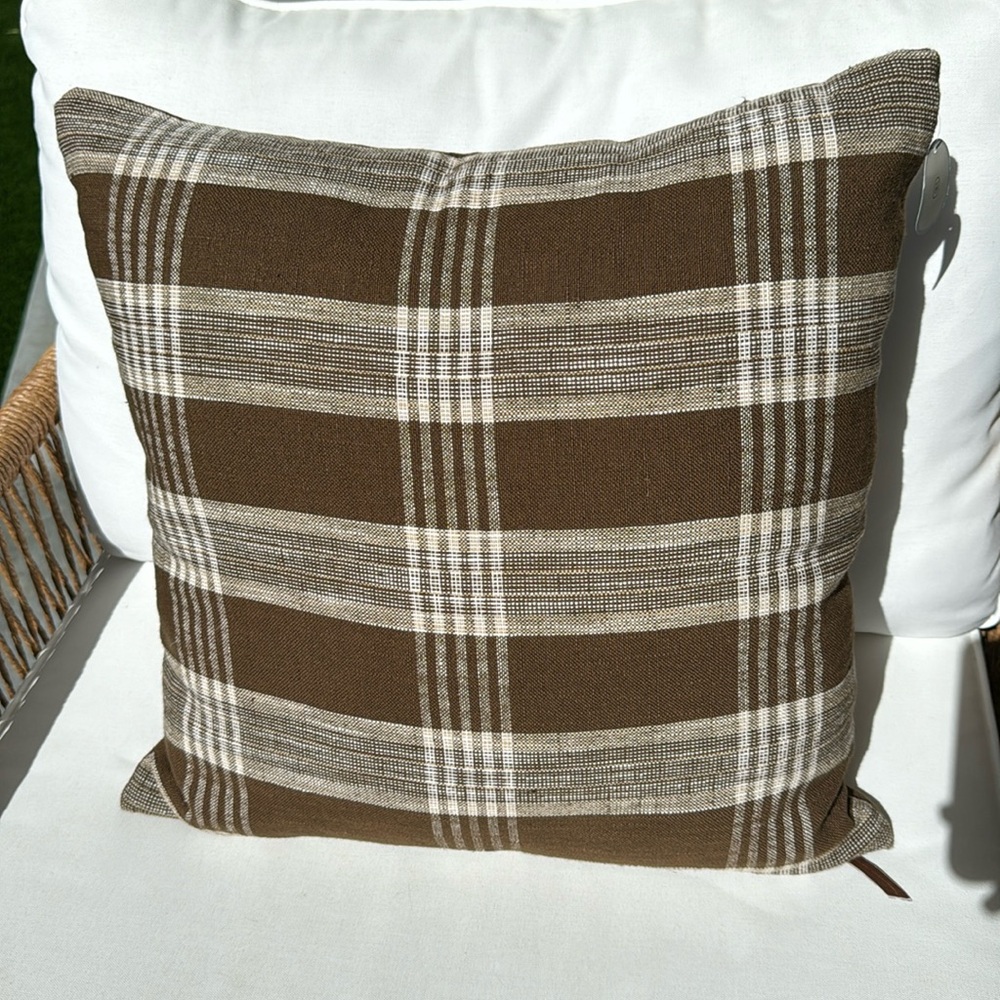 Threshold Studio McGee Target Brown Plaid pillow 20x20 - Brand New, never used